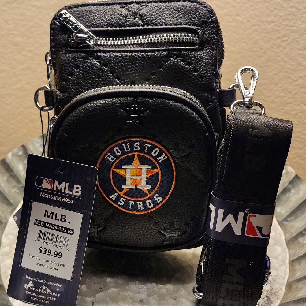 MLB Black Crossbody Bag with Houston Astros Logo